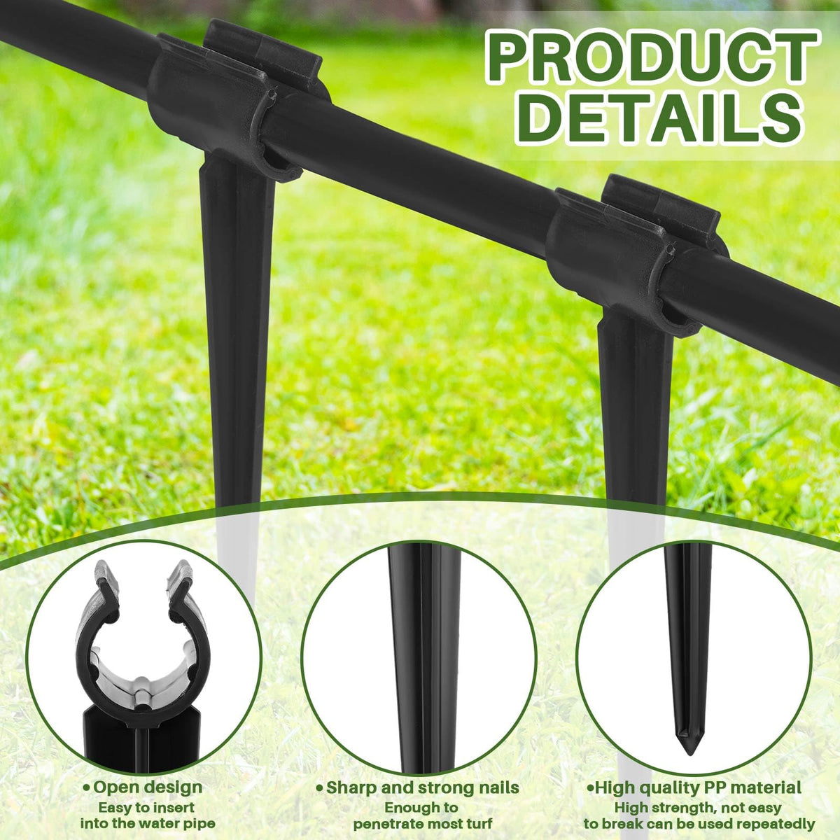 Quzzil tapered stake design facilitates easy soil penetration.