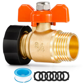 Qvamodo brass garden hose shut off valve delivers full flow for high volume watering.