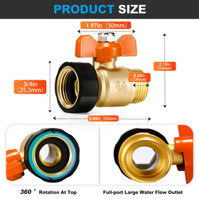 Tool free installation and oversized lever simplify water control.