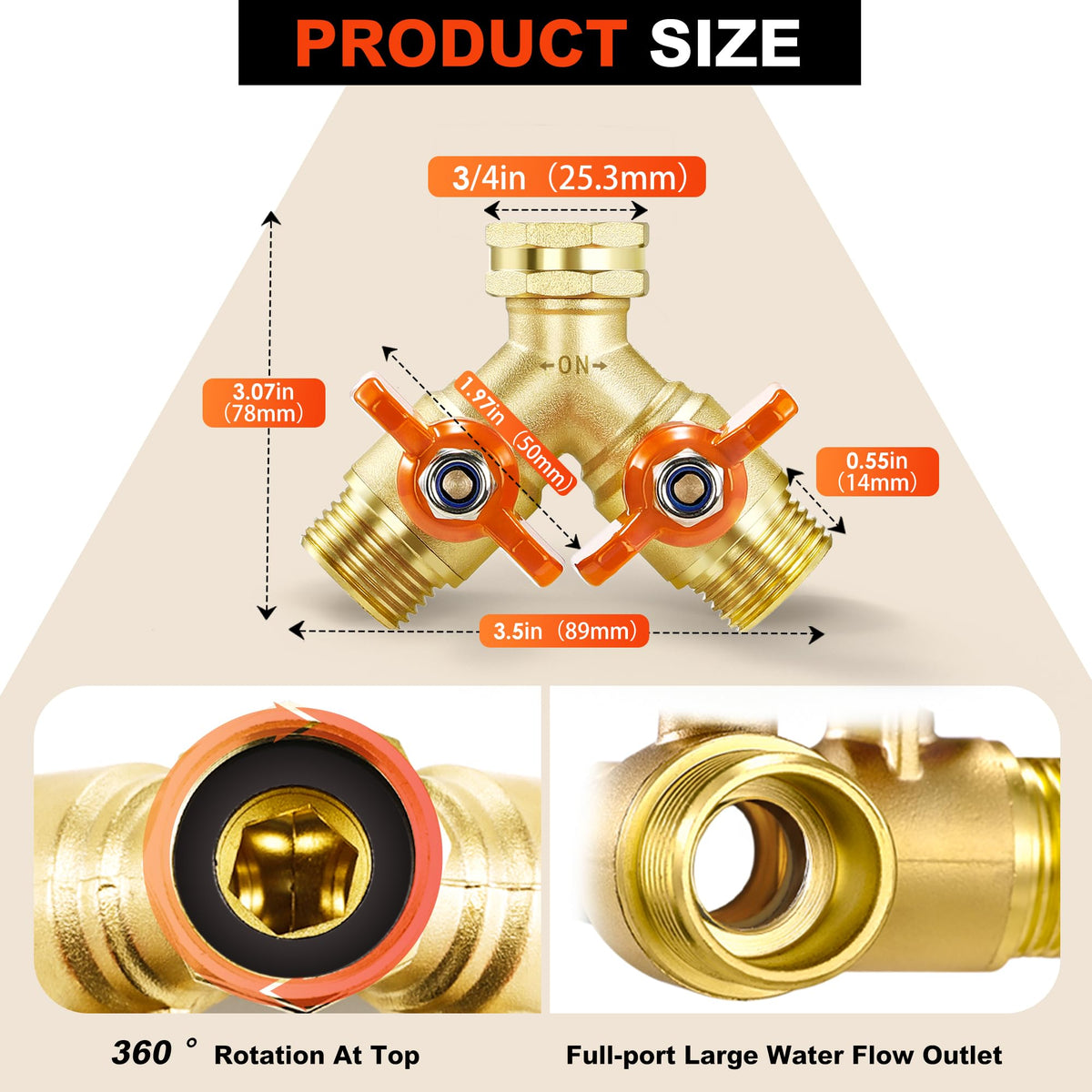 Qvamodo outdoor faucet splitter installs without tools for fast setup