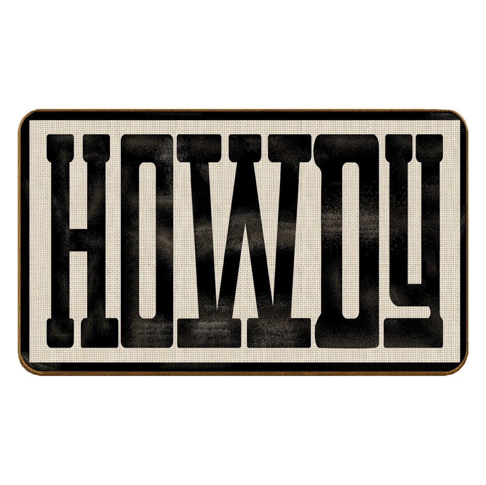 Qvapt Howdy Doormat with western farmhouse style adds rustic curb appeal.