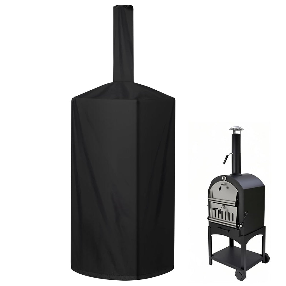 QVEEQ pizza oven cover top view with precise fit and durable protection