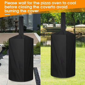 Windproof buckle and elastic edge securing the QVEEQ pizza oven cover