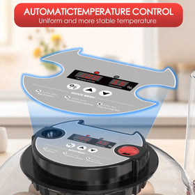 QVKHPCL incubator dual water tanks enable self-regulating humidity.