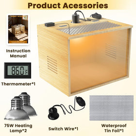 QVVCOOP 75W heat lamps provide warm, consistent brooding warmth.