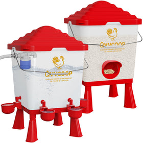 QVVCOOP automatic chicken feeder and waterer set with 5-gallon capacity for reliable hydration