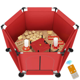 QVVCOOP brooder box with stainless frame for durable chick housing.