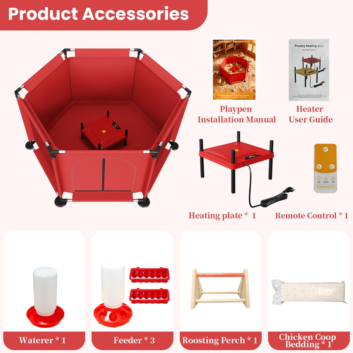 QVVCOOP chicken heater with remote control provides adjustable warmth for chicks.