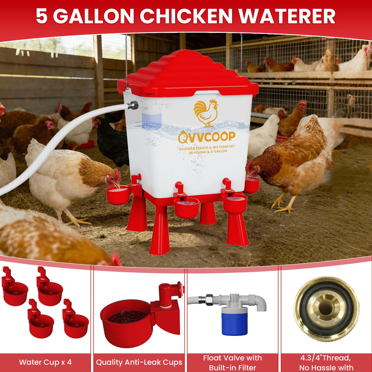 QVVCOOP quick assembly diagram showing tool-free setup