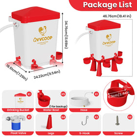 QVVCOOP float valve waterer in a practical feeding area.