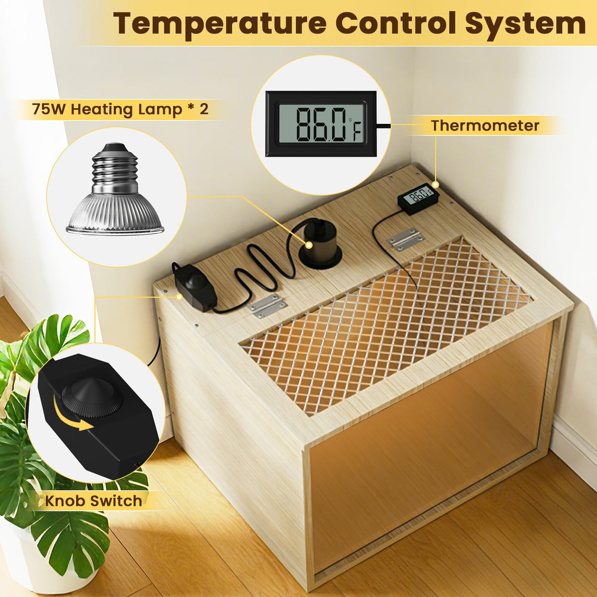 QVVCOOP included thermometer helps track chick temperatures accurately.