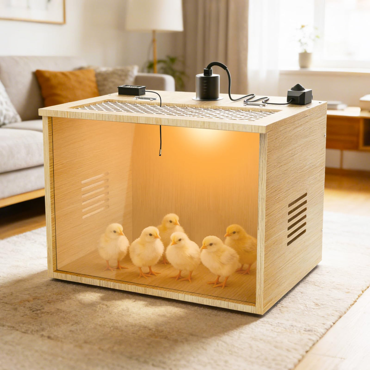 QVVCOOP vent holes promote fresh air circulation inside the brooder.