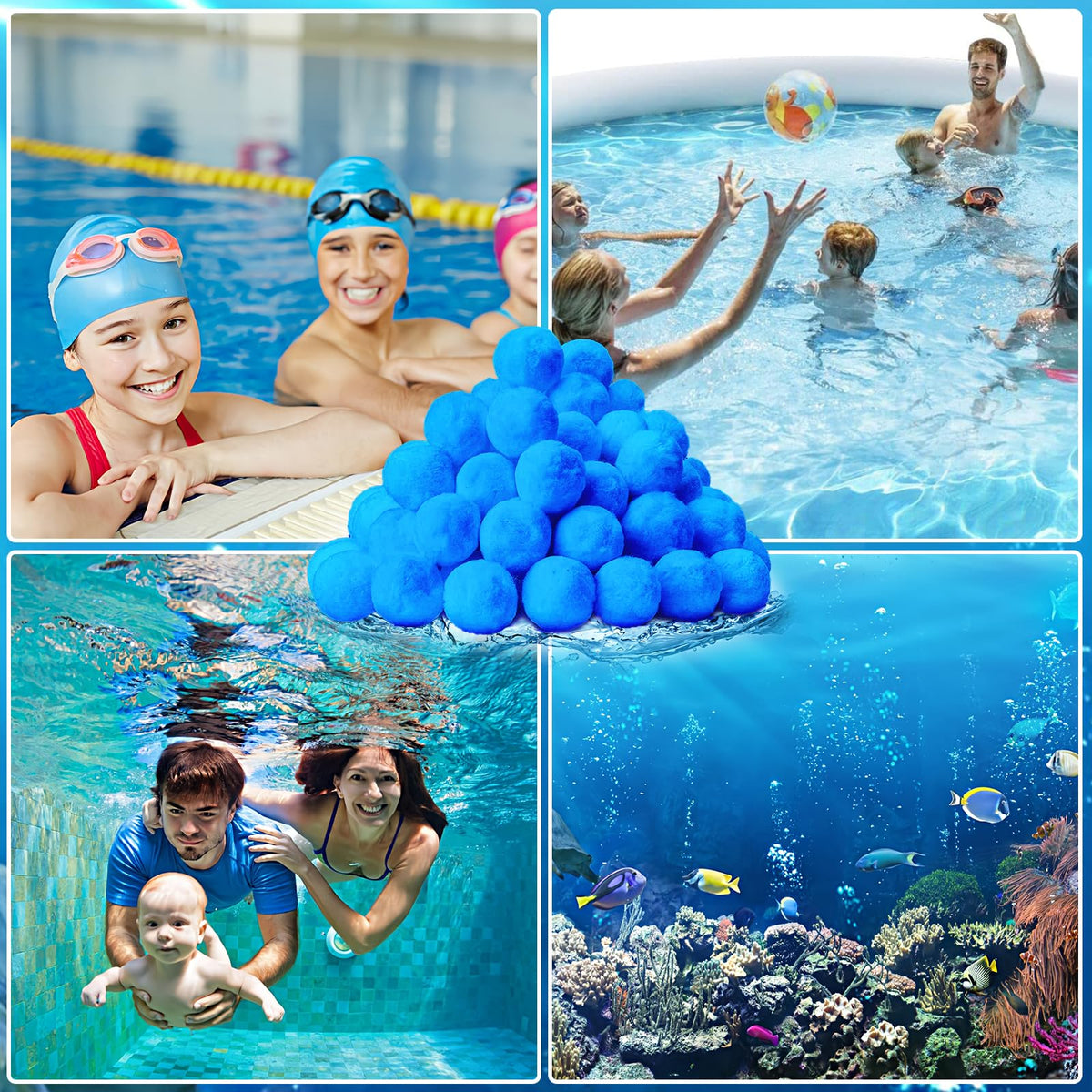 QwayHome filtration media in pool system, easy reuse after cleaning.