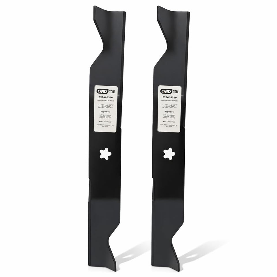QWD 532405380 mower blades for Husqvarna 46-inch deck deliver improved airflow and bagging performance.