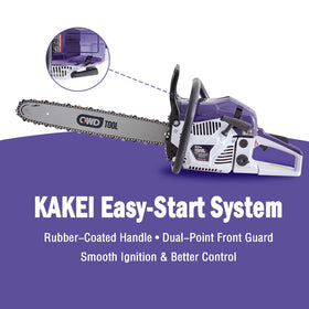 QWD quick-start system with rubber-coated handle for easier starting and control