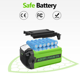 Qwenoer GreenWorks compatibility label highlights model range