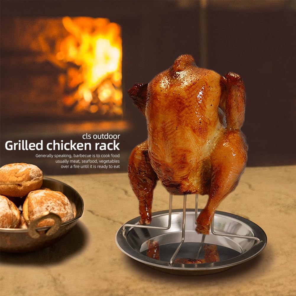 QWLWBU beer-can chicken holder distributes heat for juicy results