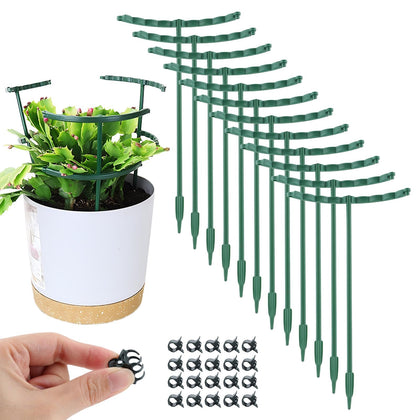 QWLWBU plant support stake in green helps guide growth for small pots.