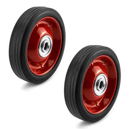 QWORK 2-pack 5in rubber wheel with ball bearing for smooth hand truck movement.