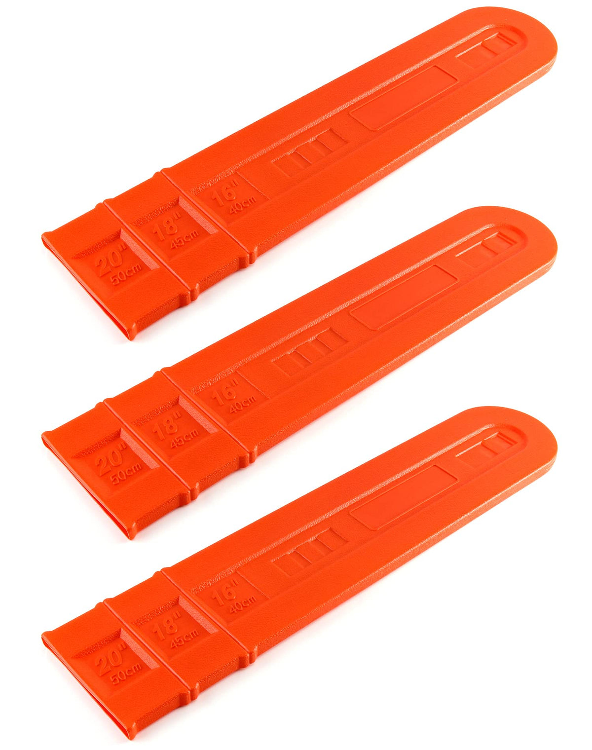 QWORK chainsaw chain cover on a 20-inch bar protects the chain during storage