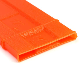 QWORK chainsaw chain cover on bar during storage for safe transport.