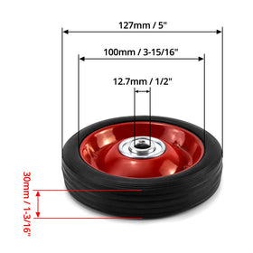QWORK durable rubber wheel ensures steady rolling on various surfaces.