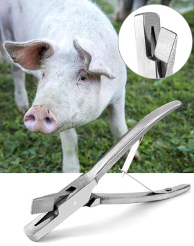 QWORK easy-grip pig ear tag pliers ideal for rapid tagging.