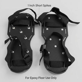 QWORK Epoxy floor spiked shoes with a sturdy polypropylene base for durable on-site support.