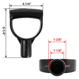 QWORK garden tool grip replacement for shovel and rake handles with durable PP material