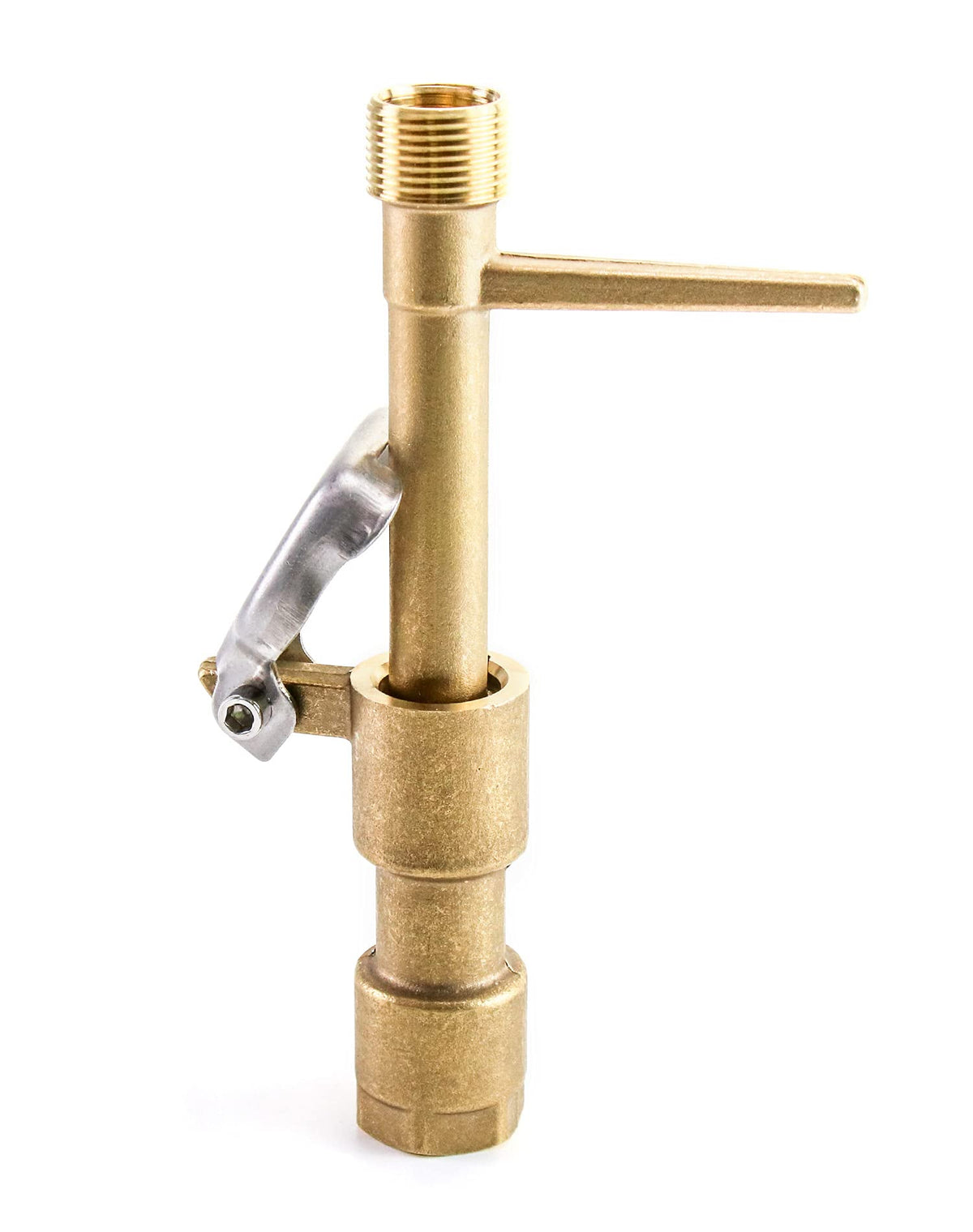 QWORK Brass key designed to resist rust in outdoor irrigation systems.