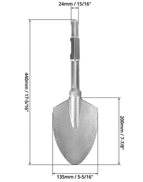 QWORK hex shank scoop attachment fits demolition hammers for durable digging