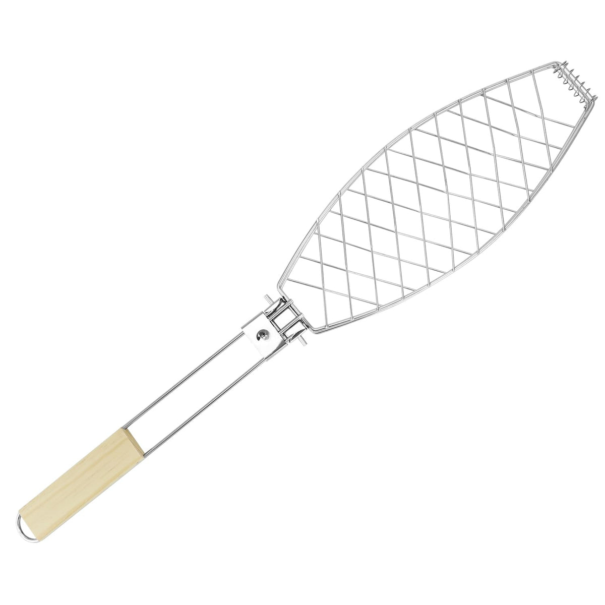 QWORK locking design keeps fish intact for even grilling.