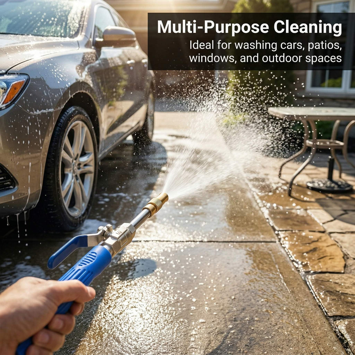QWORK wand with multiple nozzles for fan, jet, and adjustable spray