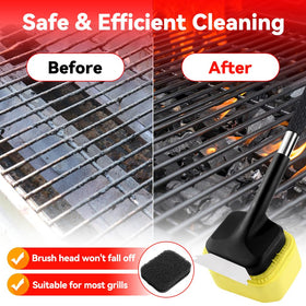 Compatible with cast iron, stainless steel, porcelain and ceramic grills