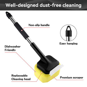 Two replaceable cleaning heads extend tool life and save money