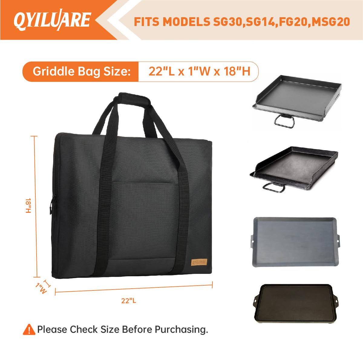 QYILUARE griddle bag for CGG16 keeps your cast iron safe on trips