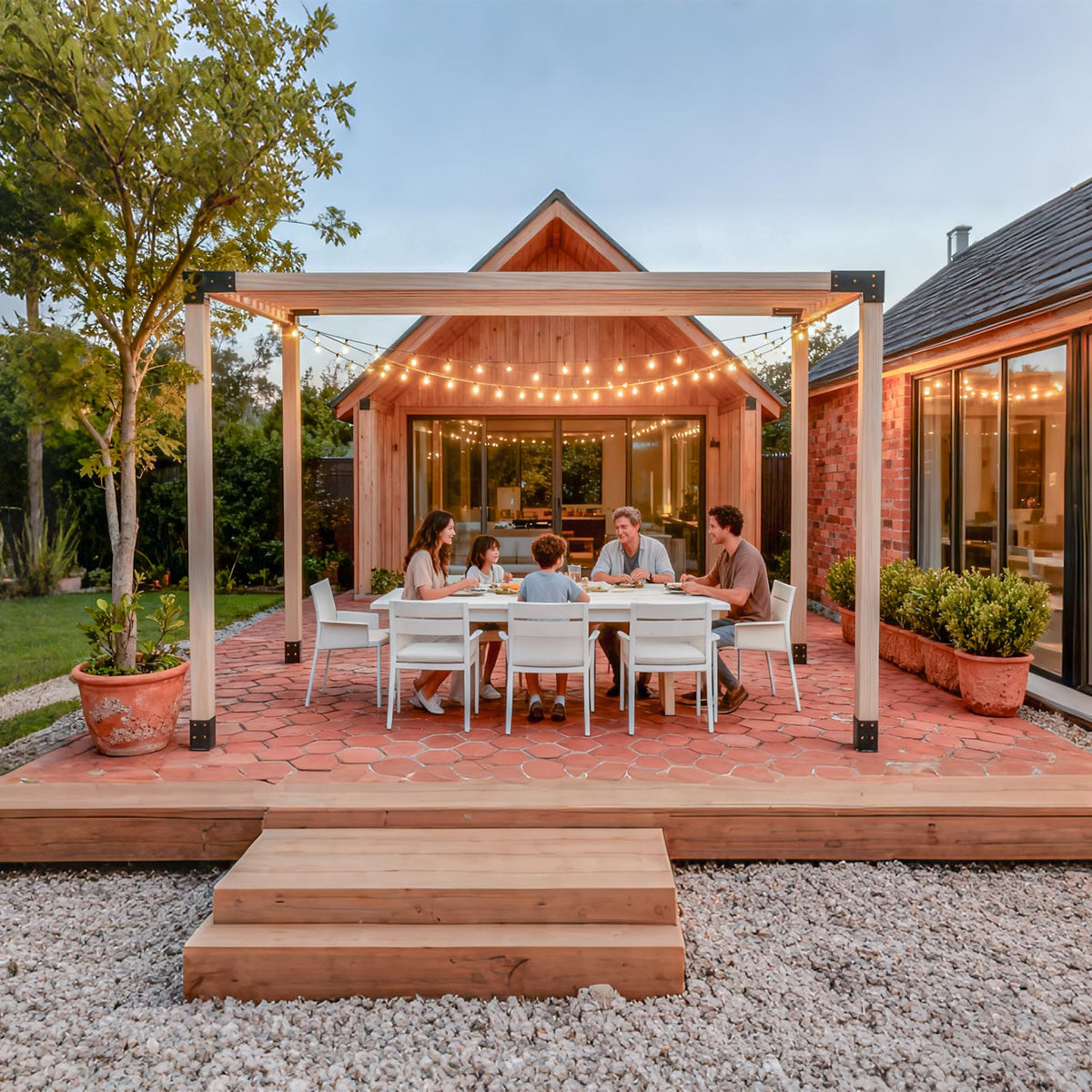 QZER outdoor-friendly brackets withstand weather over time for patios.