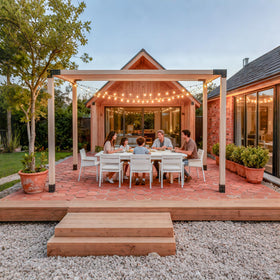 QZER outdoor-friendly brackets withstand weather over time for patios.