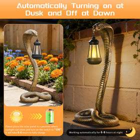 QZJDDZSW garden snake light accent brightening the patio area.
