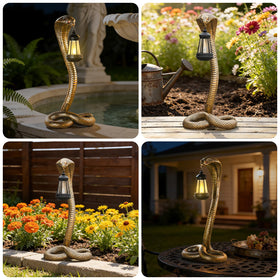 QZJDDZSW resin snake ornament weatherproof year-round display.