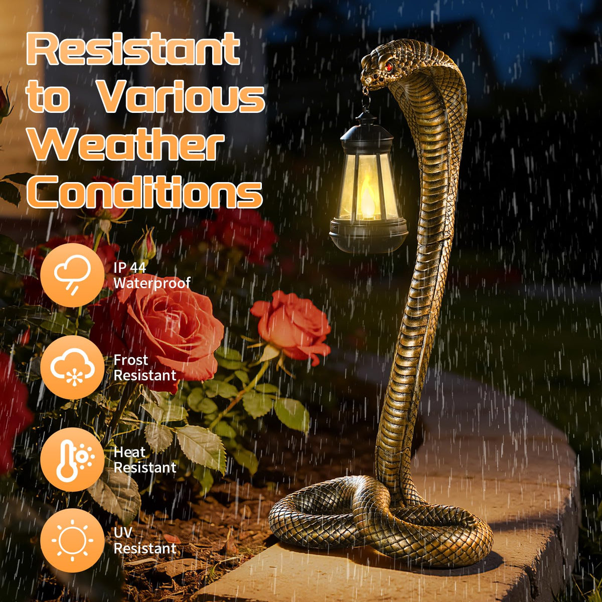 QZJDDZSW solar panel snake enables easy auto-lighting in evenings.