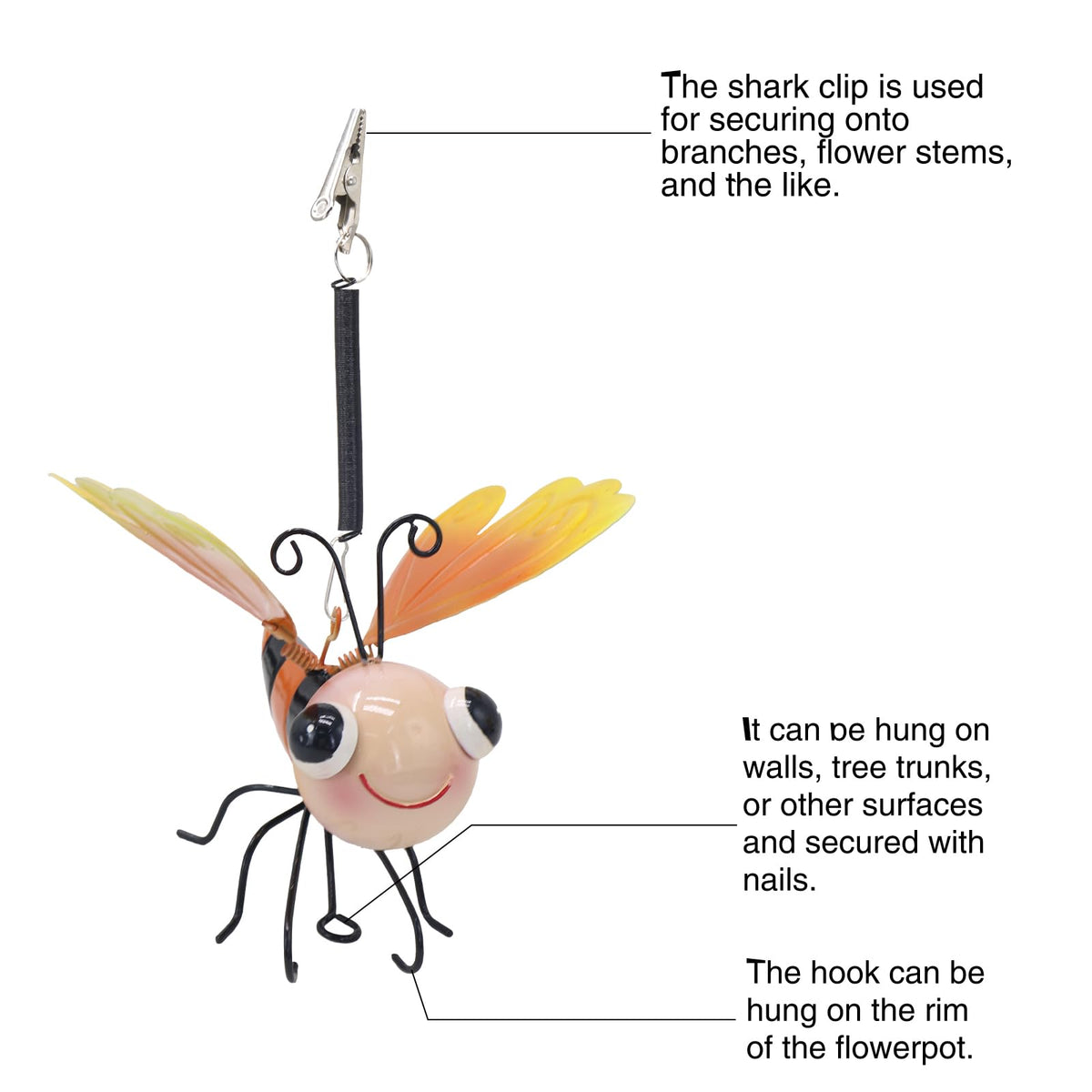 QZLOHOM decorative bee figures, 4-inch size, subtle garden focal points.