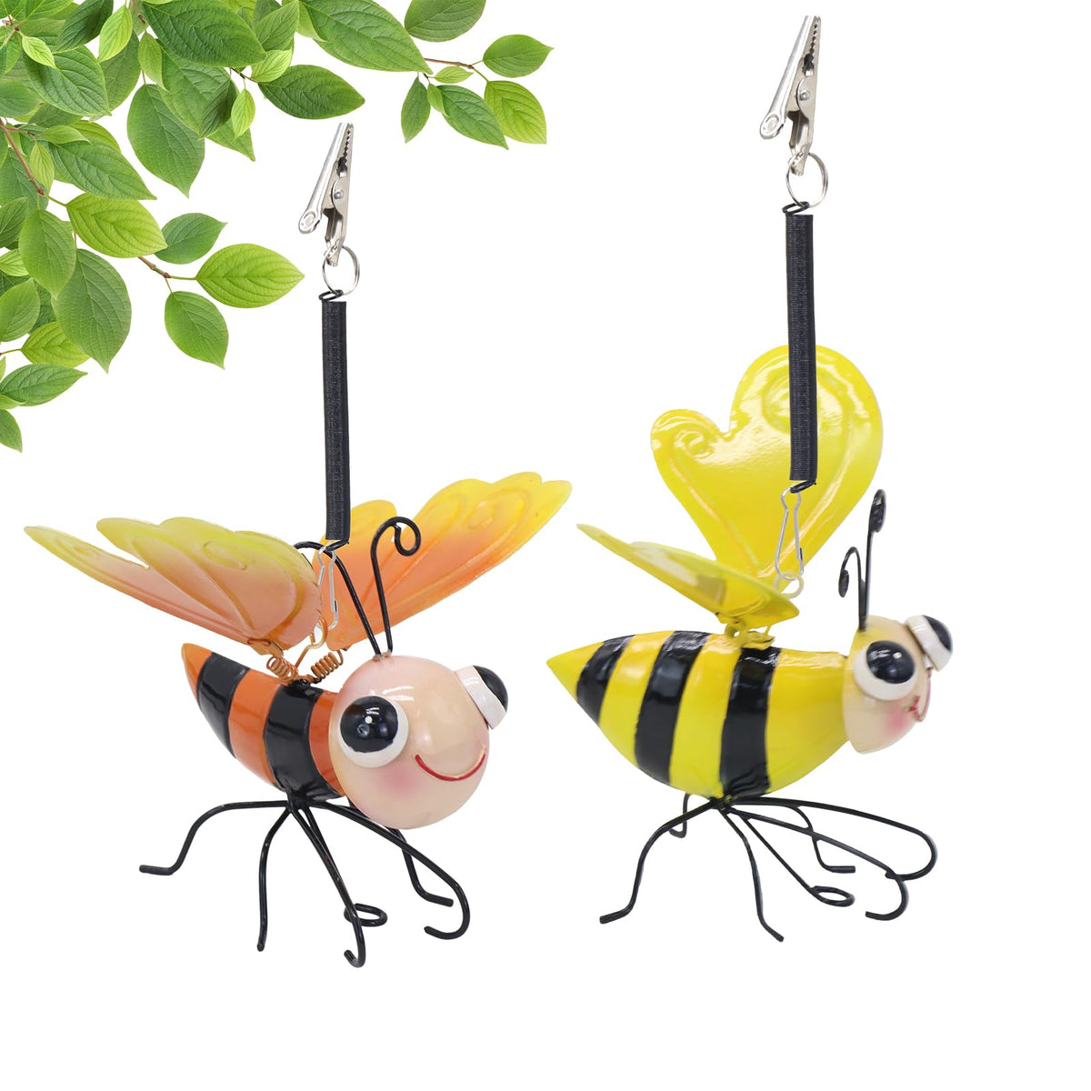 QZLOHOM flexible wire bee sculptures, easy installation on various surfaces.