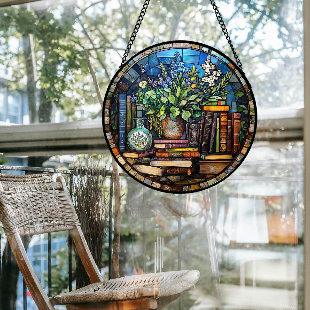 QZQCBLC sunlight through stained glass creates colorful reflections in your space