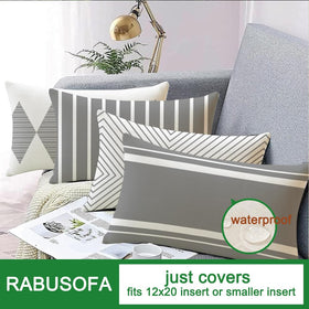 Hidden zipper on grey-beige lumbar cover maintains a clean look