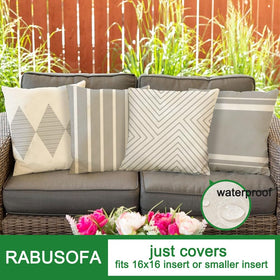 RABUSOFA boho-style fabric detail adds texture to outdoor spaces