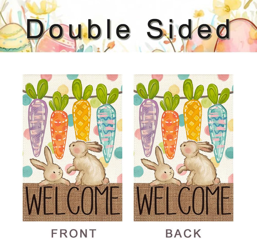 RABUSOFA 12x18 Easter flag brightens patios and gardens in springtime.