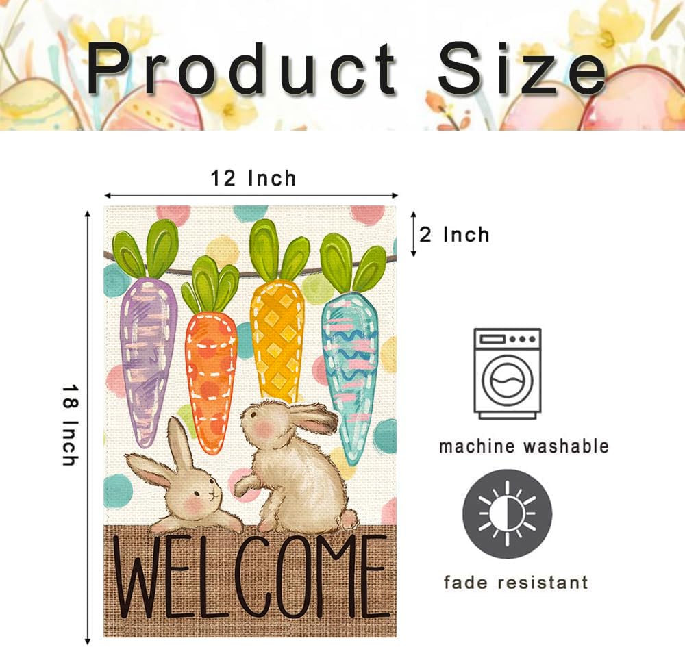 RABUSOFA double-sided Easter flag offers visibility from any angle for yard.