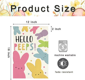 RABUSOFA Easter Happy Peeps flag machine washable for easy cleaning outdoors.
