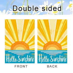 RABUSOFA Hello Sunshine flag yard and porch decor for spring and summer.